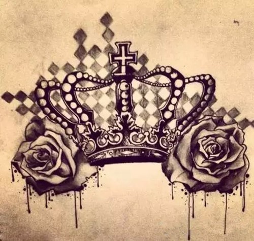 荣耀璀璨的皇冠纹身手稿