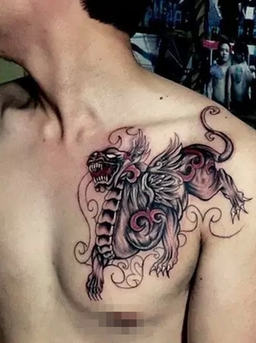 男士经典貔貅纹身