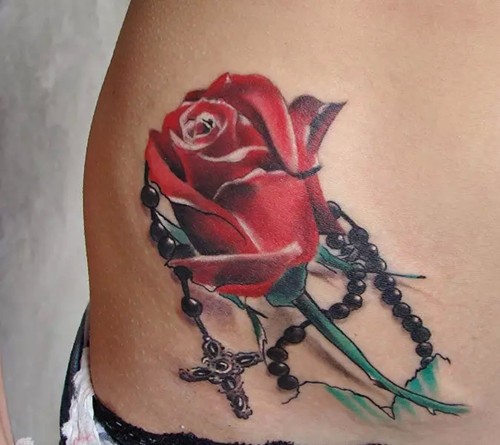 让你心动的玫瑰花纹身