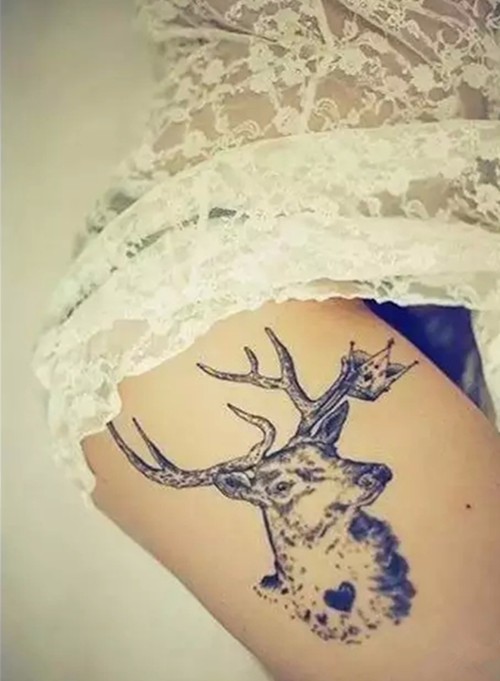 唯美迷人的麋鹿纹身