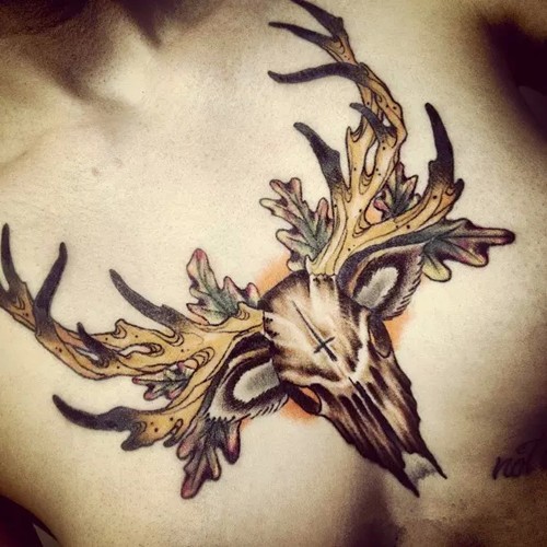 男士霸气胸口纹身