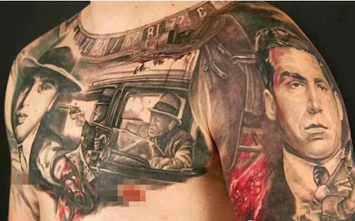 男士霸气胸口纹身