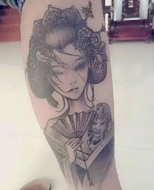古典美女纹身作品欣赏