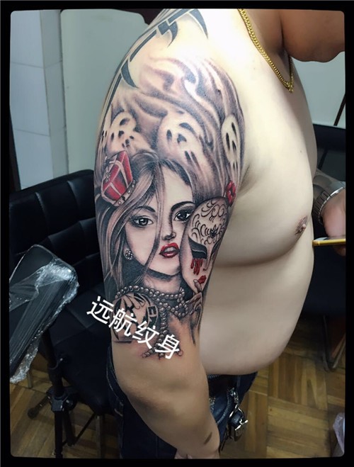 美女纹身，花旦纹身，上海远航纹身