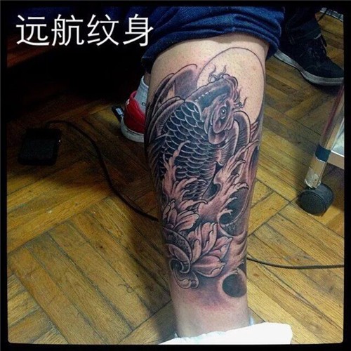 胳膊鱼纹身，小腿鱼纹身，胳膊鱼遮盖，上海远航纹身