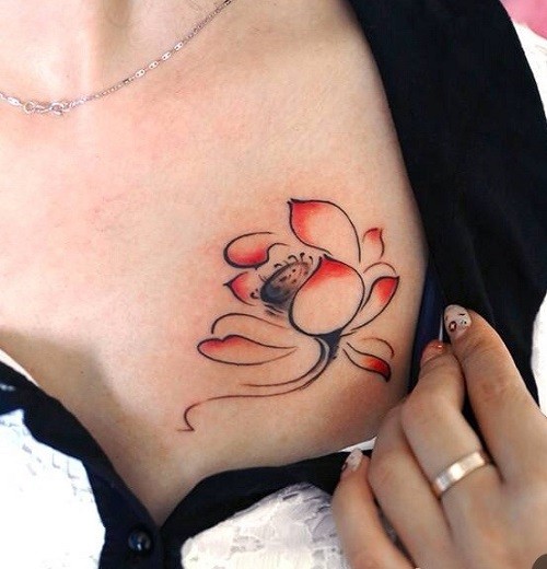 佛教圣洁荷花纹身