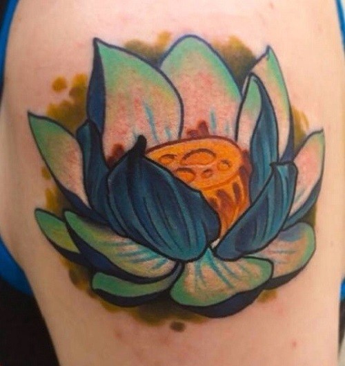 佛教圣洁荷花纹身