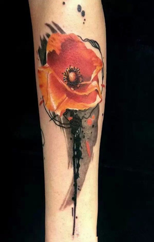 令人窒息的美  罂粟花纹身图片