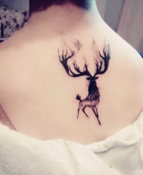 森林系个性小鹿纹身