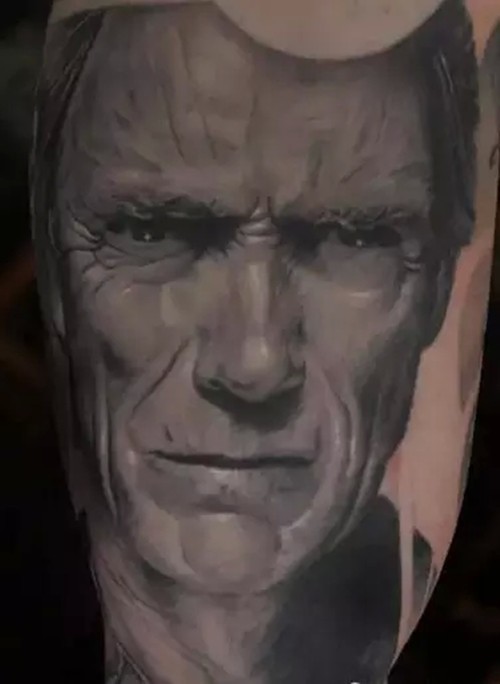 一组灰色人物头像纹身图案