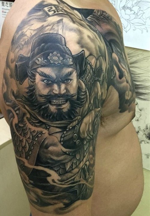 五虎上将张飞纹身图片