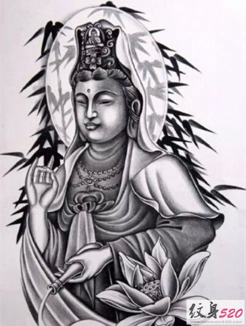 观世音菩萨纹身手稿