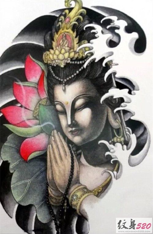 观世音菩萨纹身手稿