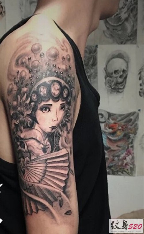 中国古典花旦纹身