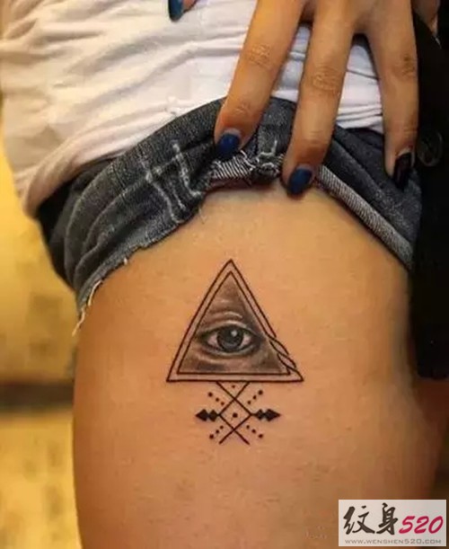 黑白上帝之眼纹身
