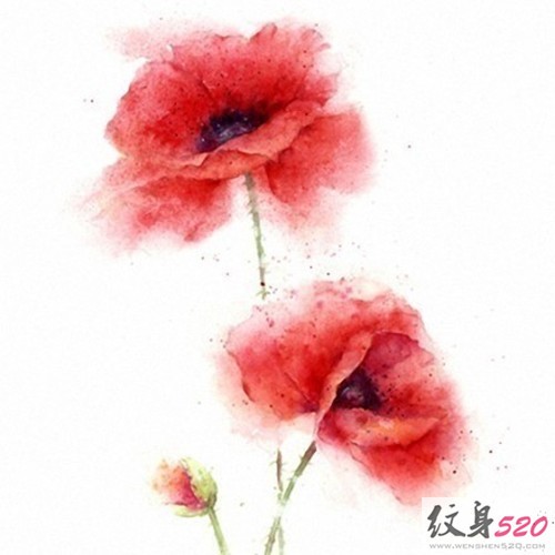 唯美泼墨花朵纹身手稿集