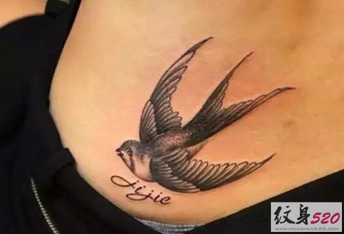 可爱的黑白燕子纹身图案大全