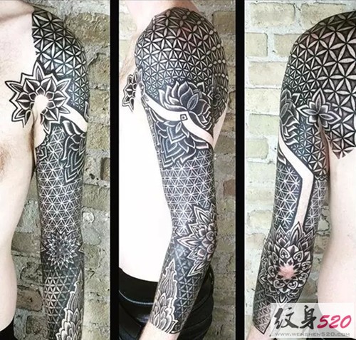 超赞的暗黑系花臂纹身