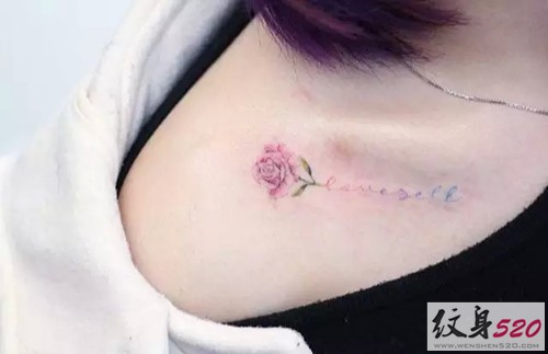 时尚简约的肩部小清新纹身