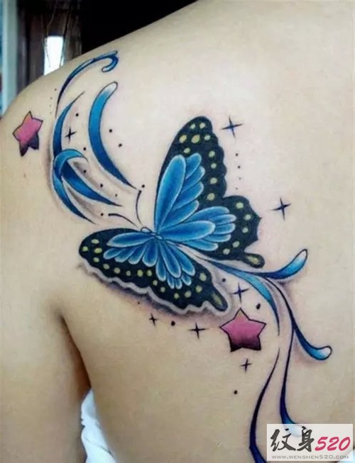 超唯美的梦幻蝴蝶纹身图案大全