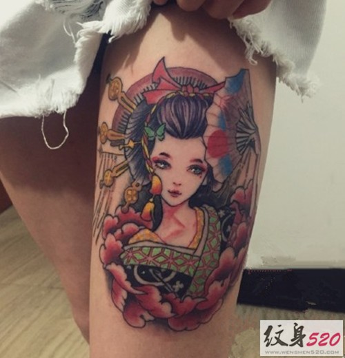 经典素材之日本艺妓纹身