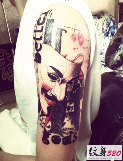 v字仇杀队时尚手臂纹身