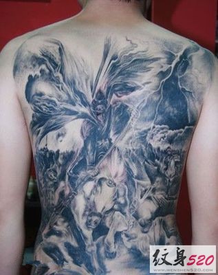 武神赵云霸气满背纹身