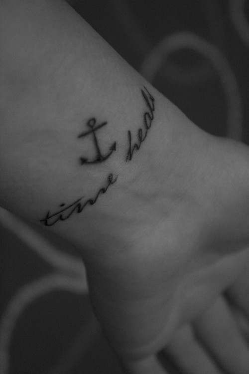 手腕好看的船锚英文刺青