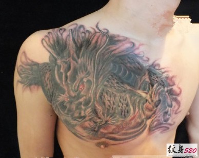男士胸前经典的麒麟神兽纹身大全