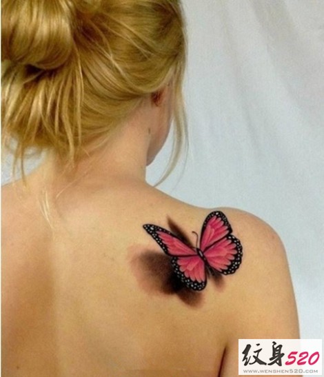 唯美的3d蝴蝶纹身