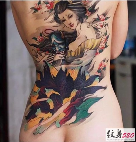 传统时尚的日本艺妓纹身大全