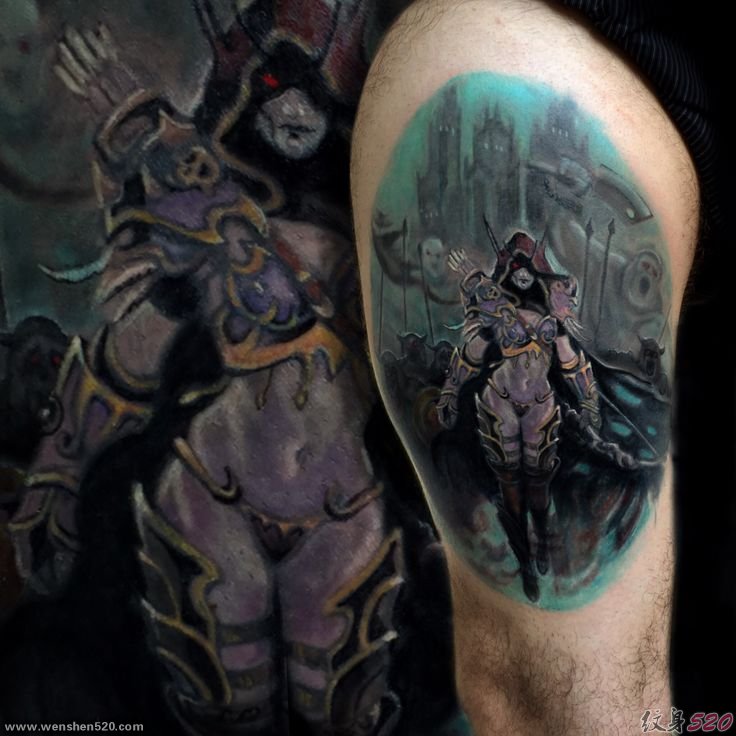 魔兽世界希尔瓦娜斯(Sylvanas Windrunner)人物纹身