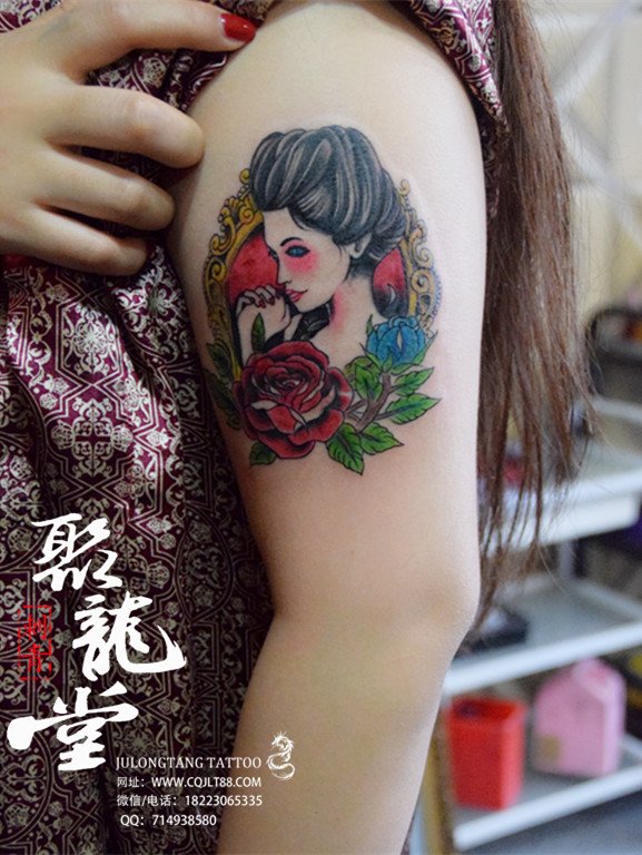 重庆美女纹身 手臂欧美纹身 重庆纹身 观音桥纹身 江北纹身 纹身培训 洗纹身