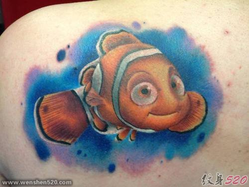 小丑鱼尼莫纹身图案Nemo tattoo