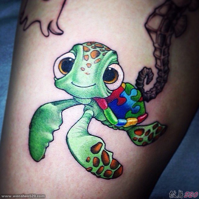 小海龟纹身图案