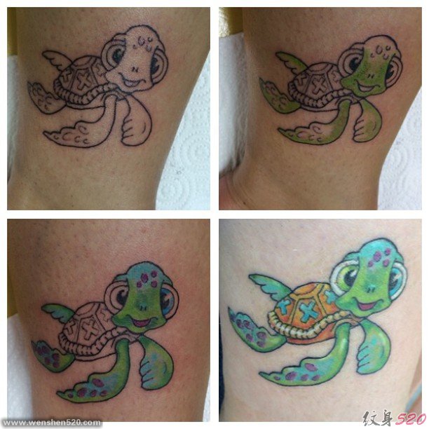 小海龟纹身图案