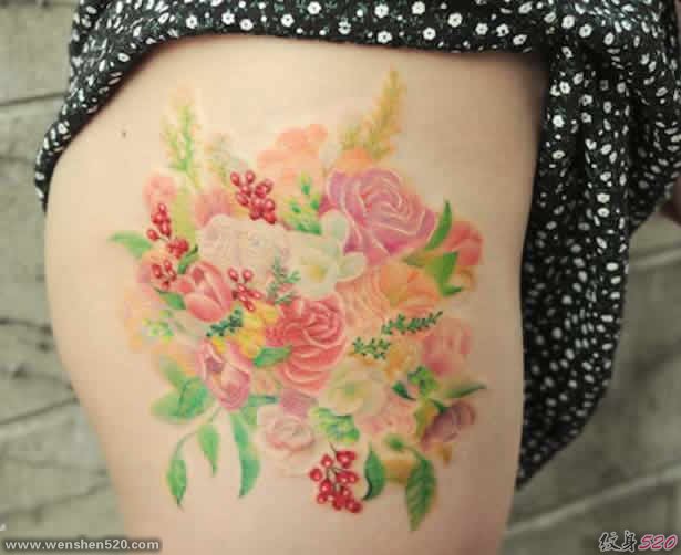 女生应该都会喜欢的花纹身