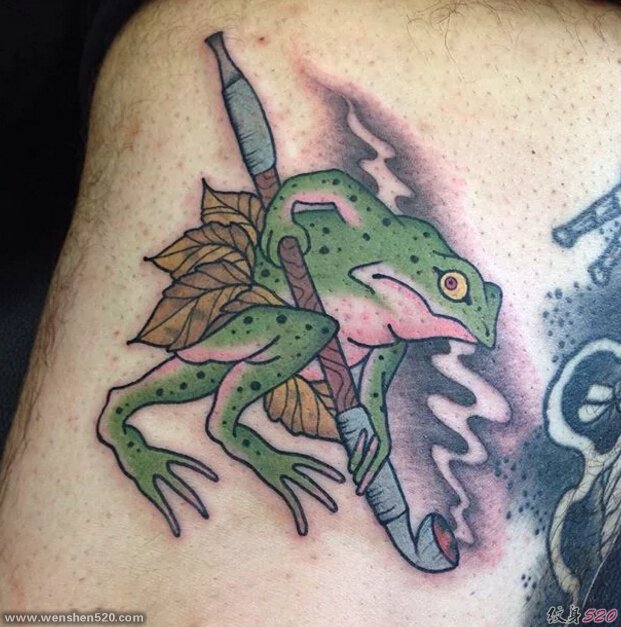 各种有趣表情可爱造型的青蛙纹身