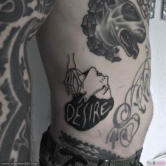 多款纯黑色纹身图片