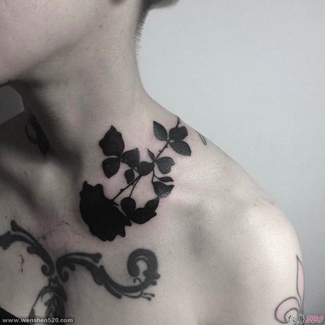 多款纯黑色纹身图片