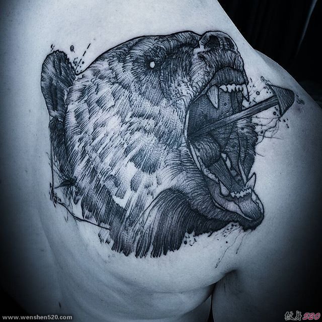 纹身师(Jean Carcass)很凶猛很具说明性的纹身作品