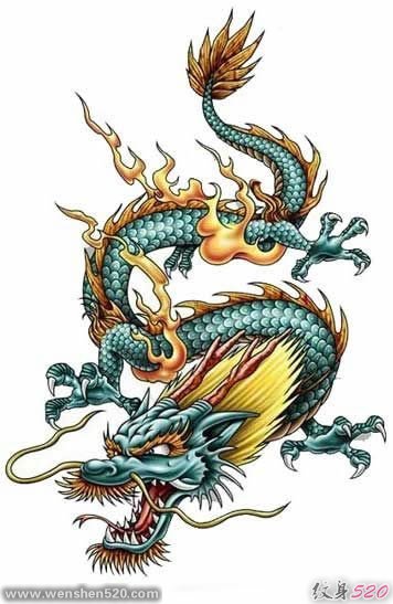 23款漂亮霸气的彩色龙纹身图案手稿