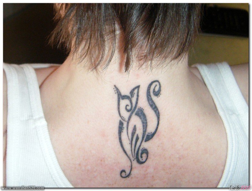 28款女性可爱的猫纹身图案设计