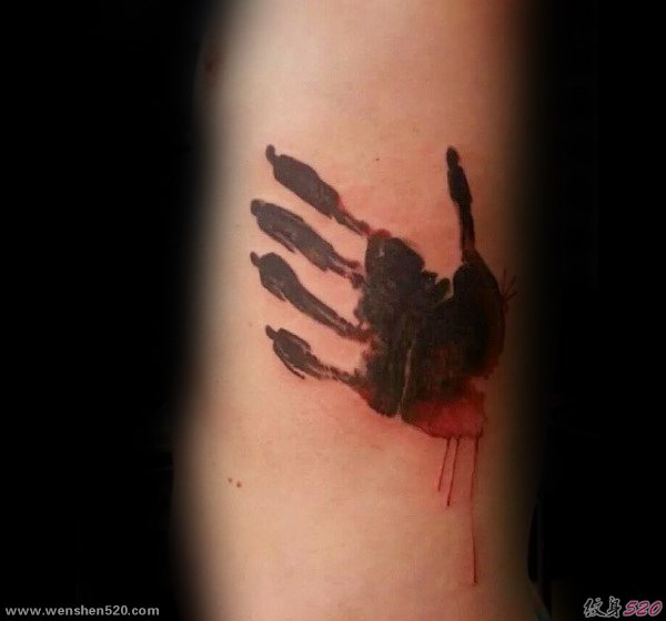 55款各式各样的人手掌印纹身图案