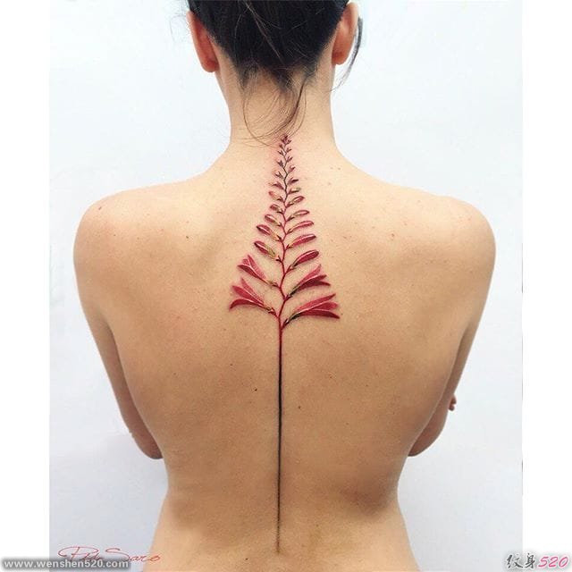 优雅的支柱:女性14款脊椎纹身图案