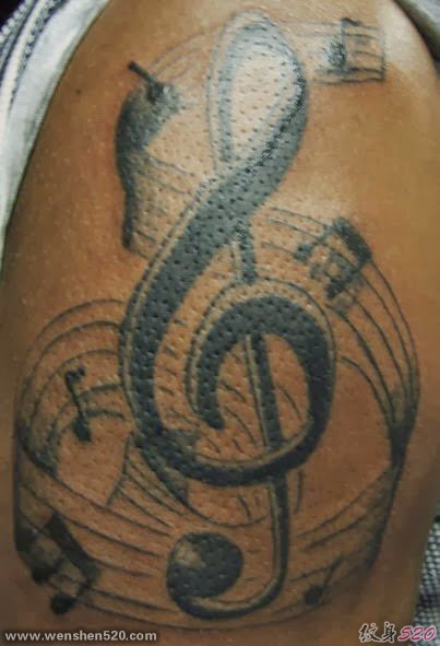 各种音乐符号乐谱纹身图案
