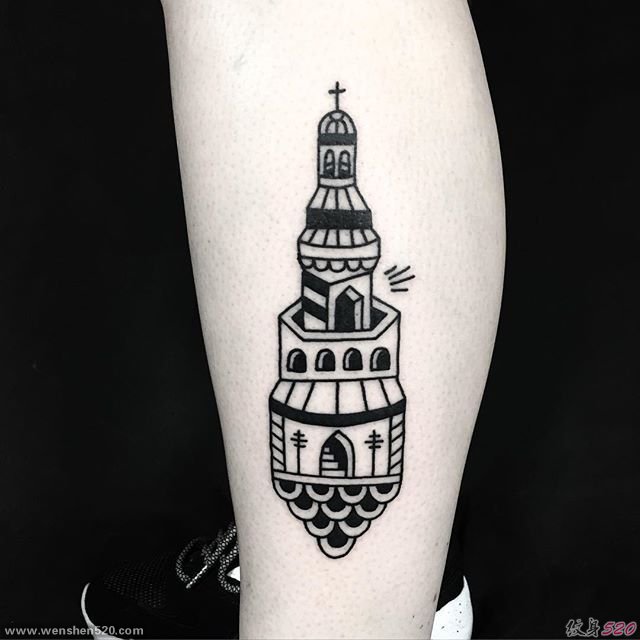 黑色点刺纹身图案作品来自罗素