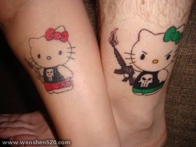 好友情侣恋人之间一致的可爱纹身图案