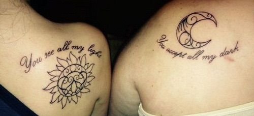 好友情侣恋人之间一致的可爱纹身图案