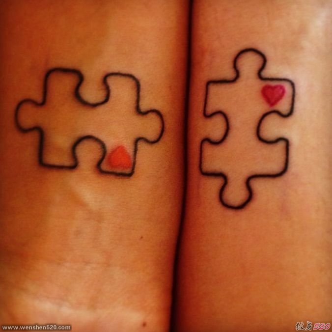 好友情侣恋人之间一致的可爱纹身图案